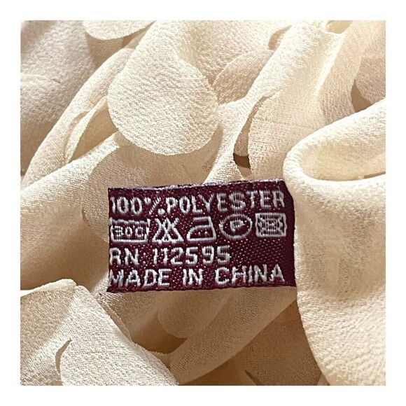 Cream Polka Dot Textured Scarf Polyester Lightweight & Stylish 18" Wide G Brand - Picture 4 of 5